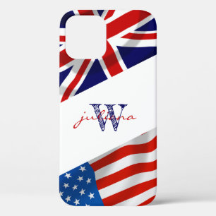 Mit Monogramm American British Flags Patriotic Case-Mate iPhone Hülle