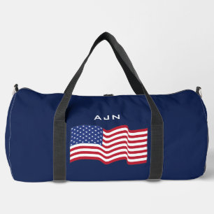 Mit Monogramm amerikanische Flaggenwanze Duffle Bag