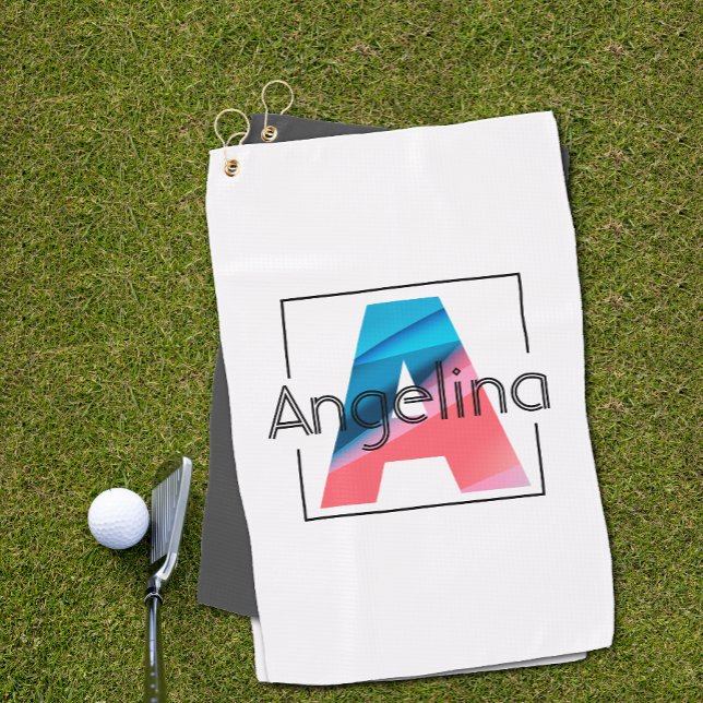 Mit Monogramm anfänglicher blauer Korallenbrief Ei Golfhandtuch (Von Creator hochgeladen)