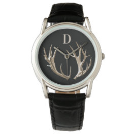 Mit Monogramm Antler Jäger Outdoorsman-Geschenk Uh Armbanduhr