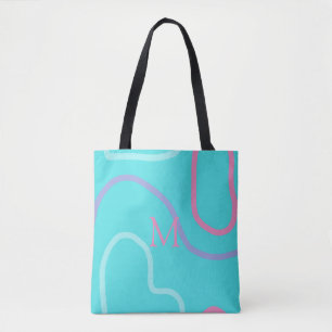 Mit Monogramm Aqua Pink Violet Modernes Design