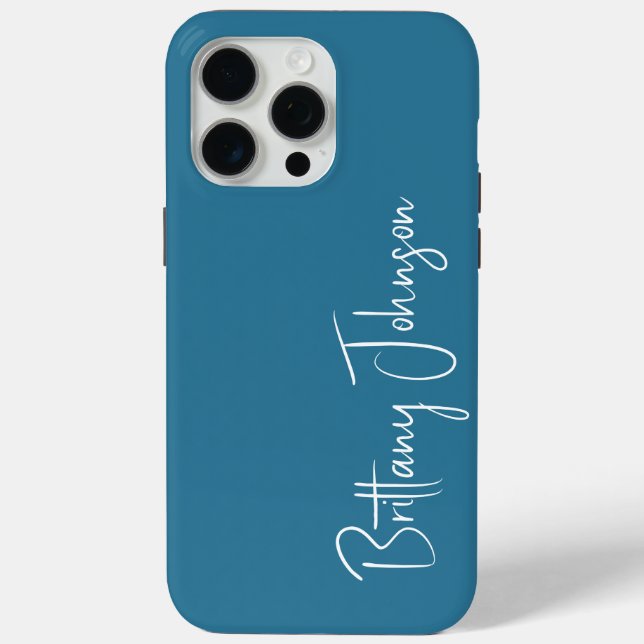 Mit Monogramm Aquamarin Case-Mate iPhone Hülle (Rückseite)