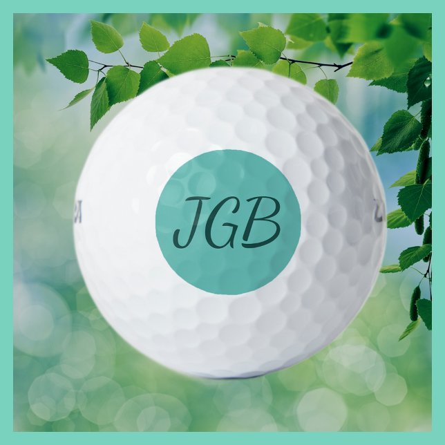 Mit Monogramm Aquamarin oder wählen Sie Ihren Farb Golfball (Von Creator hochgeladen)