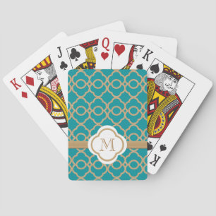 Mit Monogramm Aquamarines Marokkanisches Gold Spielkarten