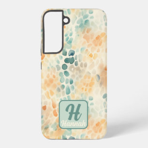 Mit Monogramm Aquarellblau Samsung Galaxy Hülle