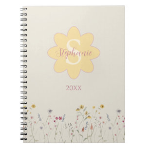Mit Monogramm Aquarellblume Notizblock