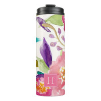 Mit Monogramm Aquarellblume