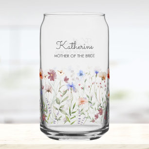 Mit Monogramm Aquarellfarben - Wildblume Wiese Dosenglas