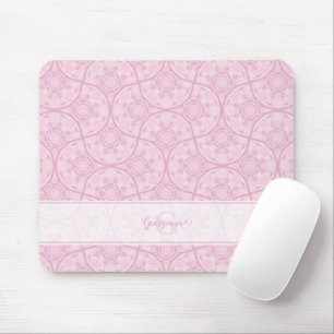 Mit Monogramm Art Deco Fans Preppy in Pink Mandala Mousepad