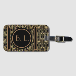 Mit Monogramm Art Deco Gepäckmarke Gepäckanhänger