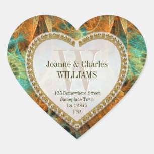 Mit Monogramm Aufkleber für die goldene Natur