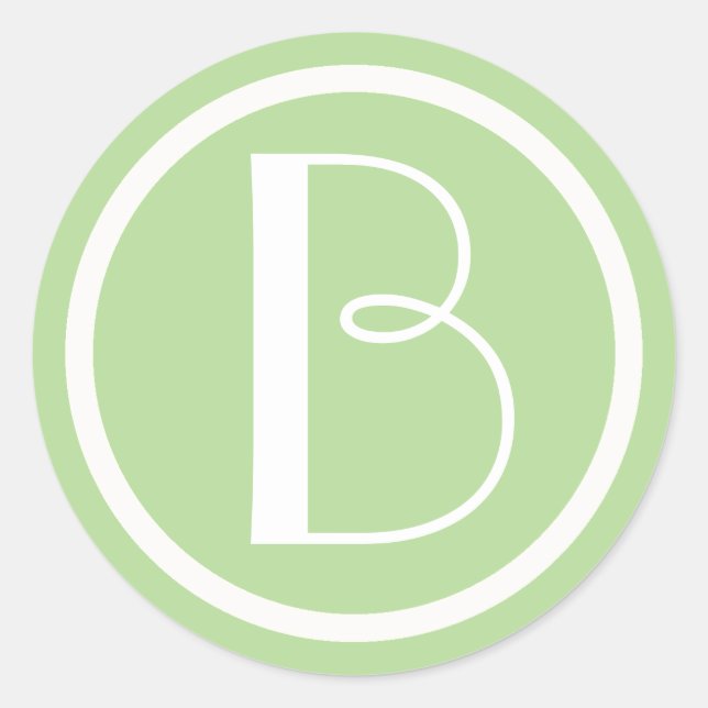 Mit Monogramm Aufkleber für Grüne und Weiße Buchst (Vorderseite)