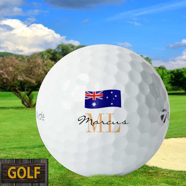Mit Monogramm australische Flag & Aussie Golf Ball (Von Creator hochgeladen)