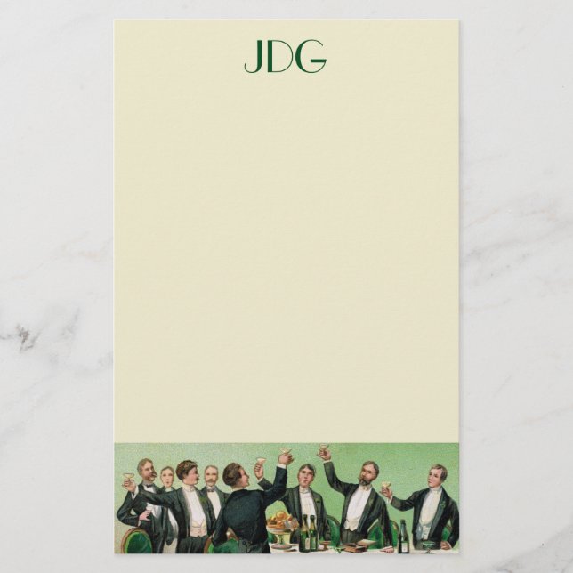 Mit Monogramm Bachelor Stationery Briefpapier (Vorderseite)