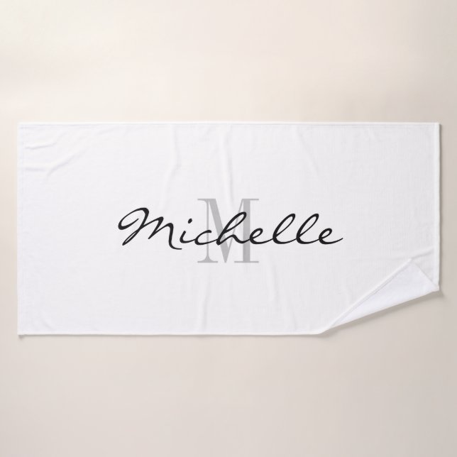 Mit Monogramm Badezimmertuch-Set Badhandtuch Set (Badehandtuch)