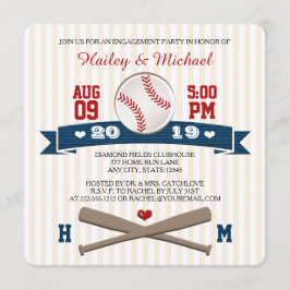 MIT MONOGRAMM BASEBALL-ENGAGEMENT-PARTEI EINLADUNG