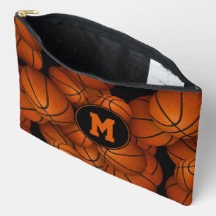 Mit Monogramm Basketballmuster Zubehörtasche