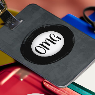 Mit Monogramm, bedrückte Schwarz/Weiß Grunge Moder Gepäckanhänger