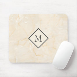Mit Monogramm Beige-Marmor Mousepad