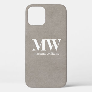 Mit Monogramm Beige Minimalistischer Anfangsname Case-Mate iPhone Hülle