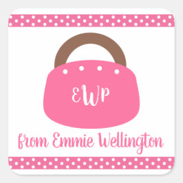 Mit Monogramm Bermuda Bag Personalisierte Aufklebe Quadratischer Aufkleber
