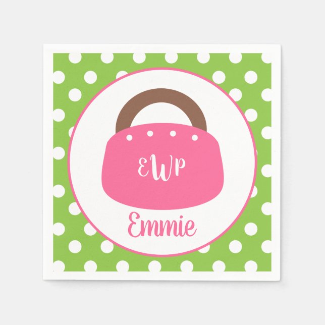 Mit Monogramm Bermuda Bag Personalisiertes Party N Serviette (Vorderseite)