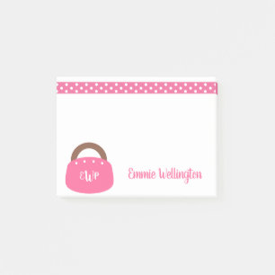 Mit Monogramm Bermuda-Beutel Postit Notepad Post-it Klebezettel