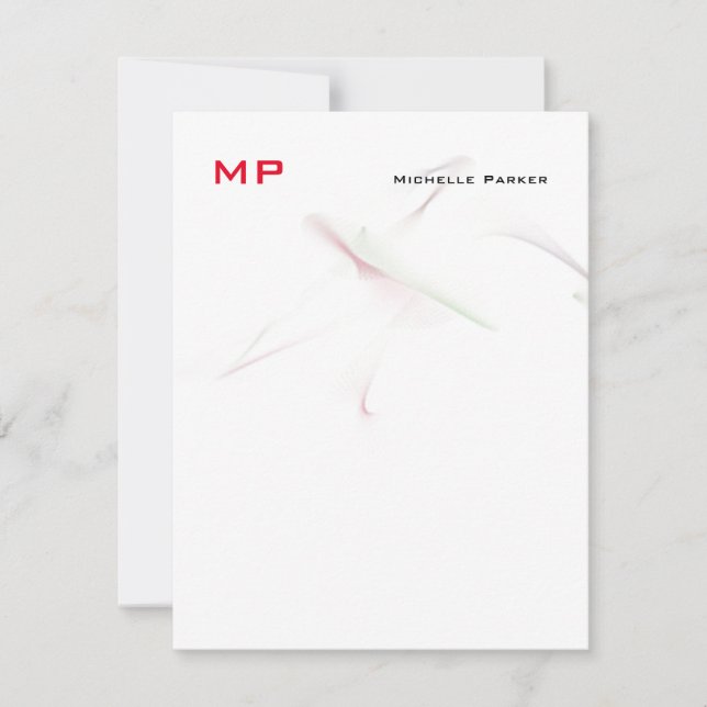 Mit Monogramm Berufliches Schlichtes Minimalistisc Mitteilungskarte (Vorderseite)