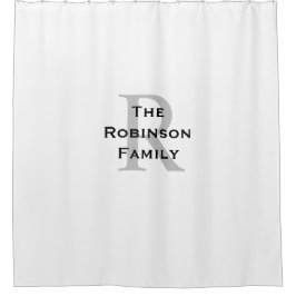 Mit Monogramm Bezeichnung für Weiß und Schwarz Duschvorhang