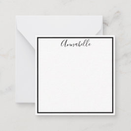 Mit Monogramm Black Boarder Note Card & Envelope Mitteilungskarte
