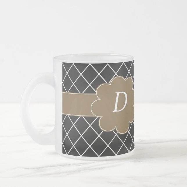 Mit Monogramm Black Diamond Mattglastasse (Links)