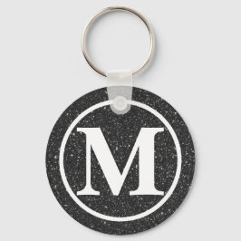 Mit Monogramm Black Glitz BB Schlüsselanhänger