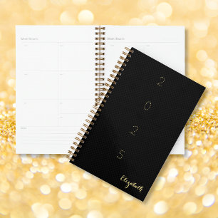 Mit Monogramm Black Gold Weekly Monthly Planer 202