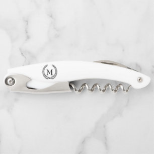 Mit Monogramm Black Laurel Wreath Kellnermesser