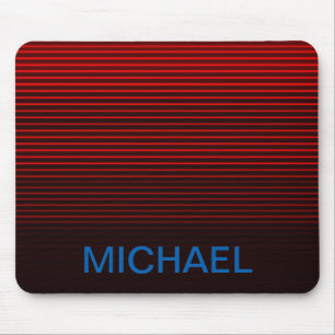 Mit Monogramm Blau-orange-rote Streifen Mousepad