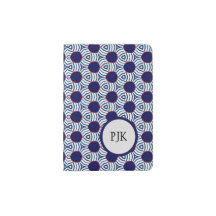 Mit Monogramm Blau und Weiß geometrisch