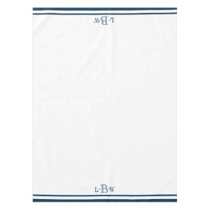 Mit Monogramm blaue Grenze Tischdecke