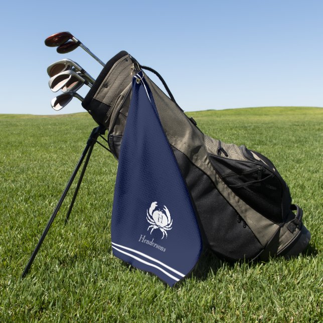 Mit Monogramm blaue Weißkrebserkrankung Golfhandtuch (Gras)