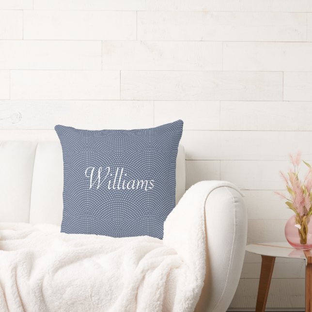Mit Monogramm blauer Bogen 20" x20" werfen Kissen (Liege)