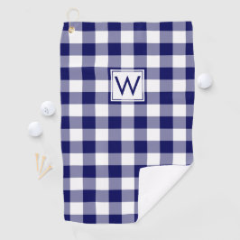Mit Monogramm blaues Buffalo-Kariertes Muster Golfhandtuch