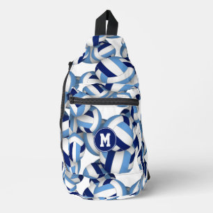 Mit Monogramm-blaues Volleyballmuster Crossbody Bag
