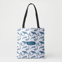 Mit Monogramm Blauwal und Narwhal