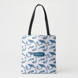 Mit Monogramm Blauwal und Narwhal