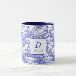 Mit Monogramm Blauwal und Weißwal Tasse