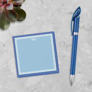 Mit Monogramm blauweiße Grenzen Post-it Klebezettel
