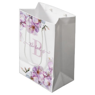 Mit Monogramm Blossom für Wasserfarben Mittlere Geschenktüte
