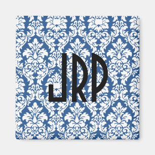 Mit Monogramm Blue Damask Magnet