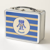 Mit Monogramm Blue-Gold-Roboter mit dem Namen