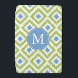 mit Monogramm Blue Green Diamond Ikat Pattern iPad Mini Hülle<br><div class="desc">Stilvolles und elegantes Design mit einem farbenfrohen und trendigen Diamanten-ikat-Muster und kann mit Ihrem Monogramm,  Initial,  Namen oder beliebigem Text Ihrer Wahl personalisiert werden.</div>
