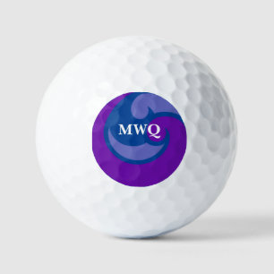 Mit Monogramm Blue Wave Golf Ball